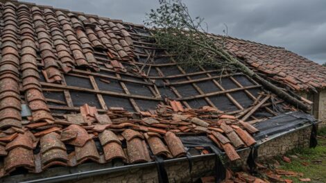 tuiles cassées